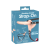 YOU2TOYS - Strap-On - akkus, felcsatolható dupla vibrátor (natúr)