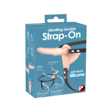 YOU2TOYS - Strap-On - akkus, felcsatolható dupla vibrátor (natúr) vibrátorok