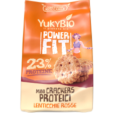  Yukybio bio powerfit mini kréker fehérjével,vörös lencsével 150 g reform élelmiszer