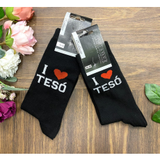 YVONNE Vicces mintás zokni I love tesó