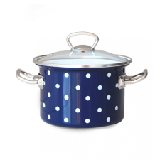 yZom. fazék fedővel kék pöttyös átm.20cm 3l Nr.RS-1241 edény