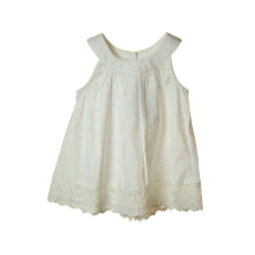 Z generation Grain de blé fehér, pöttyös baba ruha – 68 cm
