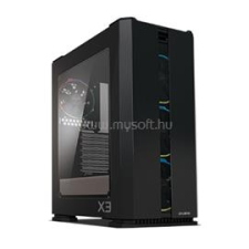 Zalman X3 fekete (táp nélküli) ablakos ATX ház (ZALMAN_X3_BLACK) számítógép ház