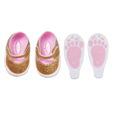 Zapf Creation Baby Annabell Shoes gold+insoles 43cm Játék babacipők játékbaba felszerelés