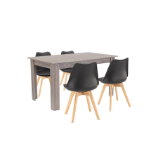  Zara 4+1 étkező garnitúra fekete-yorki tölgy bútor