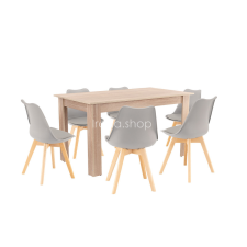  Zara 6+1 étkező garnitúra szürke-sonoma tölgy bútor