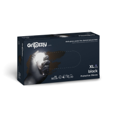 ZARYS Gripzzly Black púdermentes nitril gyémántmintás védőkesztyű fekete 50db