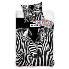  Zebra ágyneműhuzat, Black and White (100% pamut) lakástextília