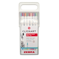Zebra ClickArt nyomógombos 12 db-os filctoll készlet (2718) filctoll, marker