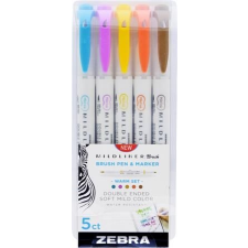 Zebra Ecsetirón készlet, kétvégű ZEBRA "Mildliner Warm", 5 szín filctoll, marker