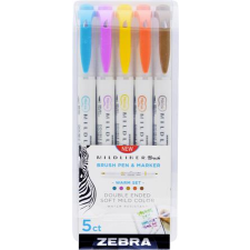 Zebra Ecsetirón készlet, kétvégű zebra "mildliner warm", 5 szín 79305 filctoll, marker