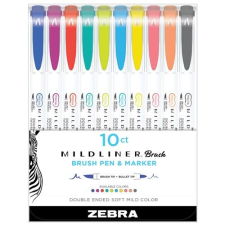 Zebra Ecsetirón Zebra Mildliner Brush&Marker 10-es készlet (Friendly, Refresh) filctoll, marker