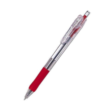 Zebra Golyóstoll, 0,21 mm, nyomógombos, ZEBRA "Tapli Clip ECO", piros toll