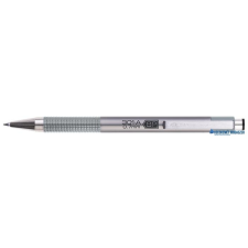 Zebra Golyóstoll, 0,24 mm, nyomógombos, ezüst tolltest, ZEBRA "F-301 A", kék toll