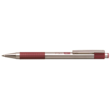 Zebra Golyóstoll, 0,24 mm, nyomógombos, rozsdamentes acél, bordó tolltest, ZEBRA &quot;F301&quot;, kék toll