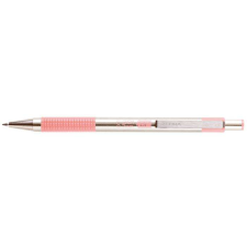 Zebra Golyóstoll, 0,24 mm, nyomógombos, rozsdamentes acél, pasztell rózsaszín tolltest, ZEBRA &quot;F-... toll