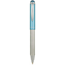  ZEBRA Golyóstoll, 0,24 mm, teleszkópos, rozsdamentes acél, világoskék tolltest, ZEBRA &quot;Telescopic Metal Stylus&quot;, kék toll