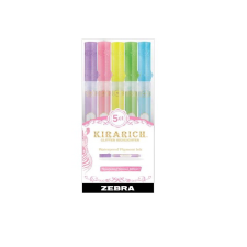 Zebra Kirarirch 3.5mm Szövegkiemelő készlet - Vegyes színek (5 db / csomag) (51210) filctoll, marker
