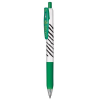 Zebra Zseléstoll, 0,33 mm, nyomógombos, csíkos test, ZEBRA "Sarasa Clip", zöld