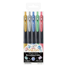 Zebra Zseléstoll készlet ZEBRA Sarasa Clip Vintage nyomógombos 0,5 mm 5 db/készlet dekor színek toll