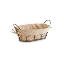 Zeller Kenyértartó Kosár - Fém/Textil - 26x17x9 cm papírárú, csomagoló és tárolóeszköz