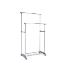  Zeller mobil dupla fogas, krómozott acél/műanyag, 84x43x170 cm, ezüst/szürke bútor