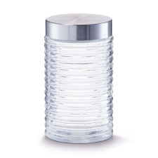 Zeller tárolóedény, üveg/acél, 10.5x22.5 cm, átlátszó/ezüst papírárú, csomagoló és tárolóeszköz