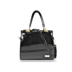 Zellia Női Kézitáska Zvn24001 Fekete Lakk  - Kis Méretű -