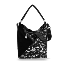  Zellia Női Válltáska 17008 Fekete – Leaf-Velúr-Lakk – kézitáska és bőrönd