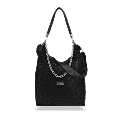  Zellia Női Válltáska 25087 Fekete – Párduc Minta –