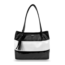  Zellia Női Válltáska – P3 – Fekete-Ezüst – Matt-Crystal-Lakk –