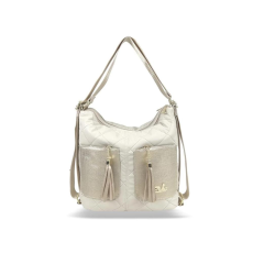 Zellia Női Válltáska/Hátizsáká Alakítható 24157 Beige Matt - Steppelt -
