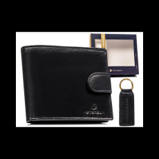 Zellia Peterson Férfi Bőr Pénztárca Szett + Kulcstartóval Set-M-N994L-Gvt-2296 Black