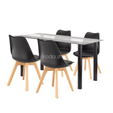  Zelma 4+1 étkező garnitúra fekete-fekete bútor