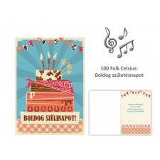  Zenélő képeslap Z + boríték 16x22,5cm - 100 Folk Celsius: Boldog születésnapot képeslap
