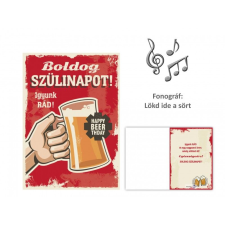  Zenélő képeslap Z + boríték 16x22,5cm - Fonográf: Lökd ide a sört képeslap
