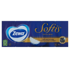 ZEWA Papírzsebkendő 4 rétegű 10 x 9 db/csomag Zewa Softis illatmentes higiéniai papíráru