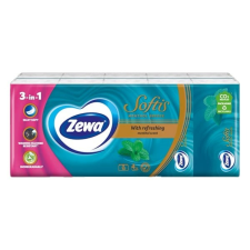 ZEWA Papírzsebkendő ZEWA Softis Menthol Breeze 4 rétegű 10x9 darabos higiéniai papíráru