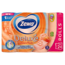ZEWA Toalettpapír, 3 rétegű, kistekercses, 24 tekercs, ZEWA &quot;Deluxe&quot;, barack higiéniai papíráru