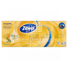ZEWA Zewa Softis papírzsebkendő 4 rétegű 10x9 db Soft&amp;Sensitive higiéniai papíráru