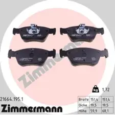 Zimmermann fékbetétkészlet, tárcsafék 21664.195.1 fékbetét