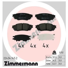 Zimmermann fékbetétkészlet, tárcsafék 22434.145.2 autóalkatrész