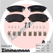 Zimmermann fékbetétkészlet, tárcsafék 22660.210.2 fékbetét