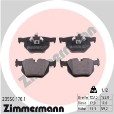Zimmermann fékbetétkészlet, tárcsafék 23550.170.1 autóalkatrész