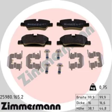 Zimmermann fékbetétkészlet, tárcsafék 25980.165.2 fékbetét