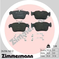 Zimmermann fékbetétkészlet, tárcsafék 26206.160.2 autóalkatrész