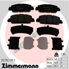 Zimmermann fékbetétkészlet, tárcsafék ZIMMERMANN 25792.170.1 autóalkatrész