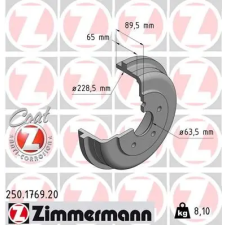 Zimmermann fékdob 250.1769.20 autóalkatrész