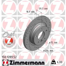 Zimmermann féktárcsa 150.1289.52 autóalkatrész