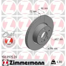 Zimmermann féktárcsa 150.2975.20 autóalkatrész